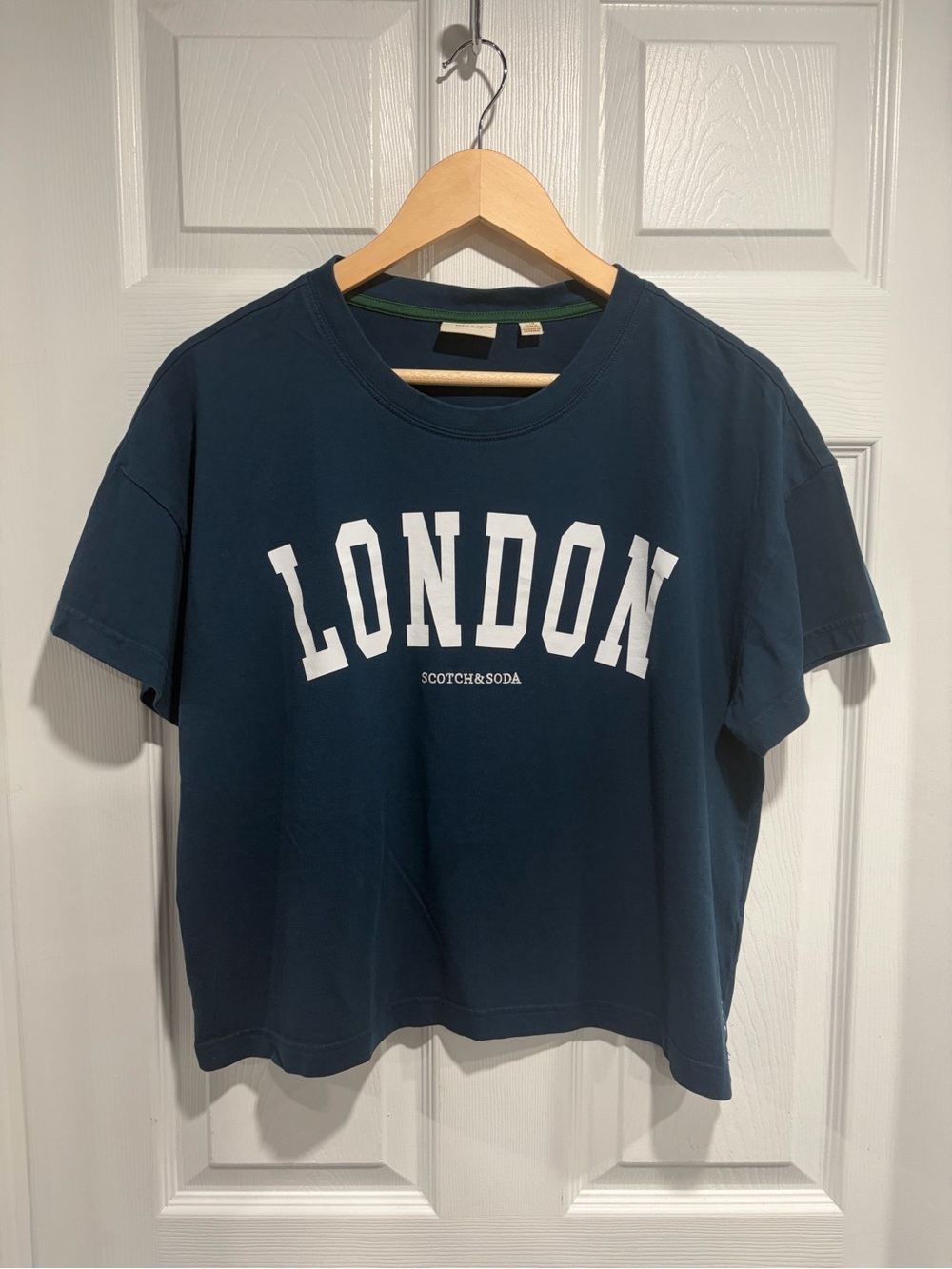 Scotch & Soda Navy Blue 'LONDON' Short Sleeve Graphic Tee T-Shirt 100% Cotton